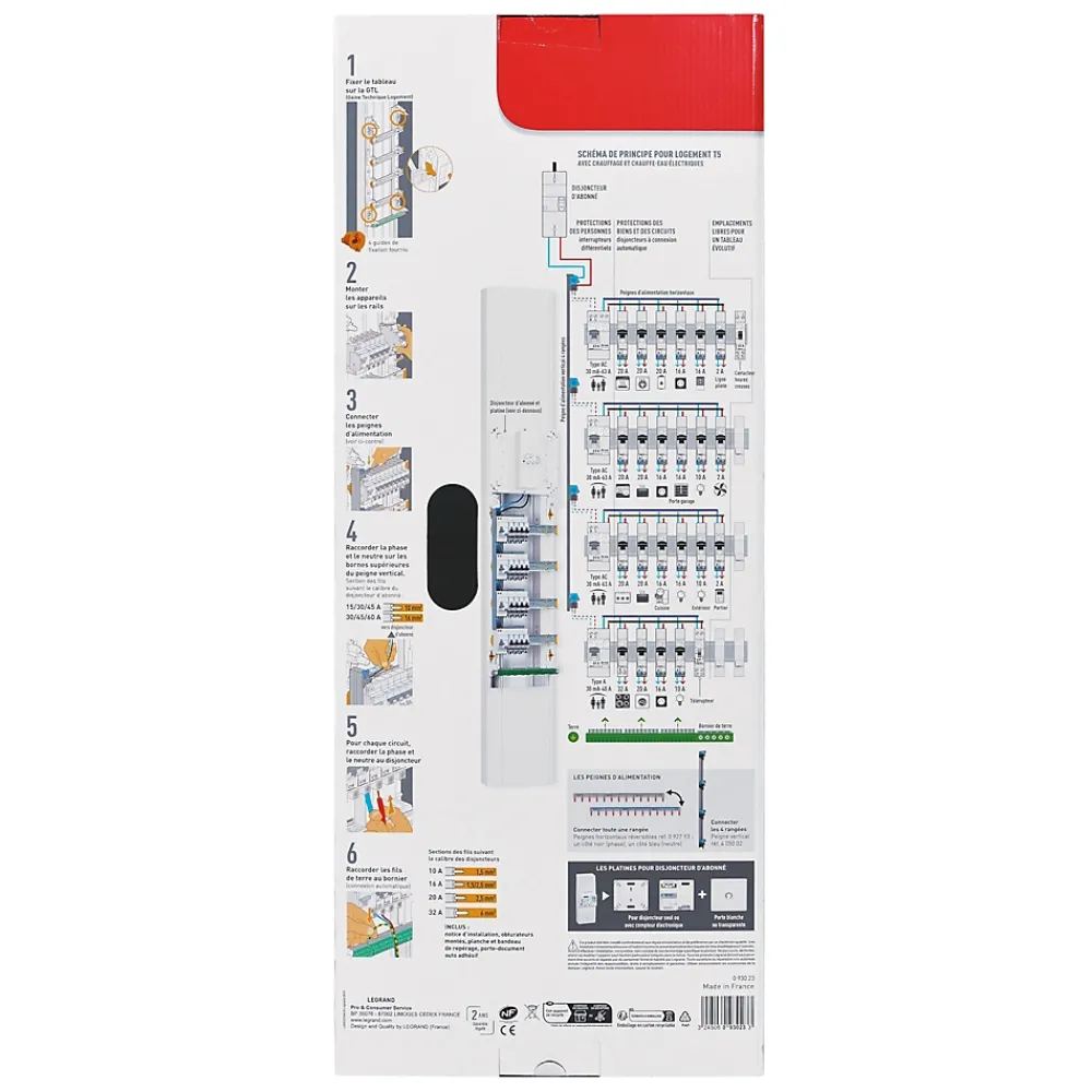 Legrand Tableau Électrique Nu-Tableau électrique à équiper 2 rangées - 26 modules