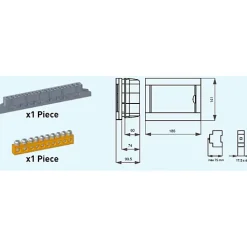 Panasonic Tableau nu encastrable 6 modules porte opaque