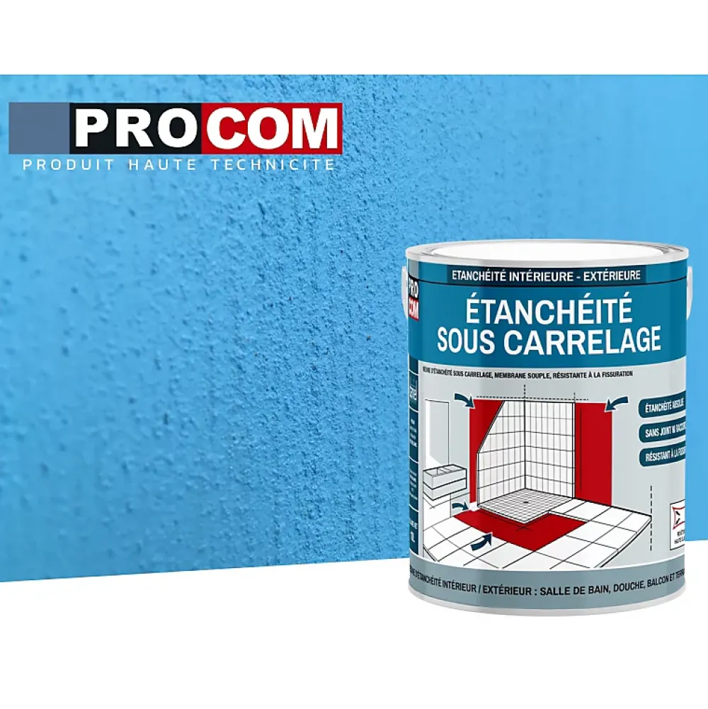 Procom Etanchéité Du Mur Intérieur-Étanchéité sous carrelage , douche, salle de bain, pièce d'eau-2.5 litres--PRO COM