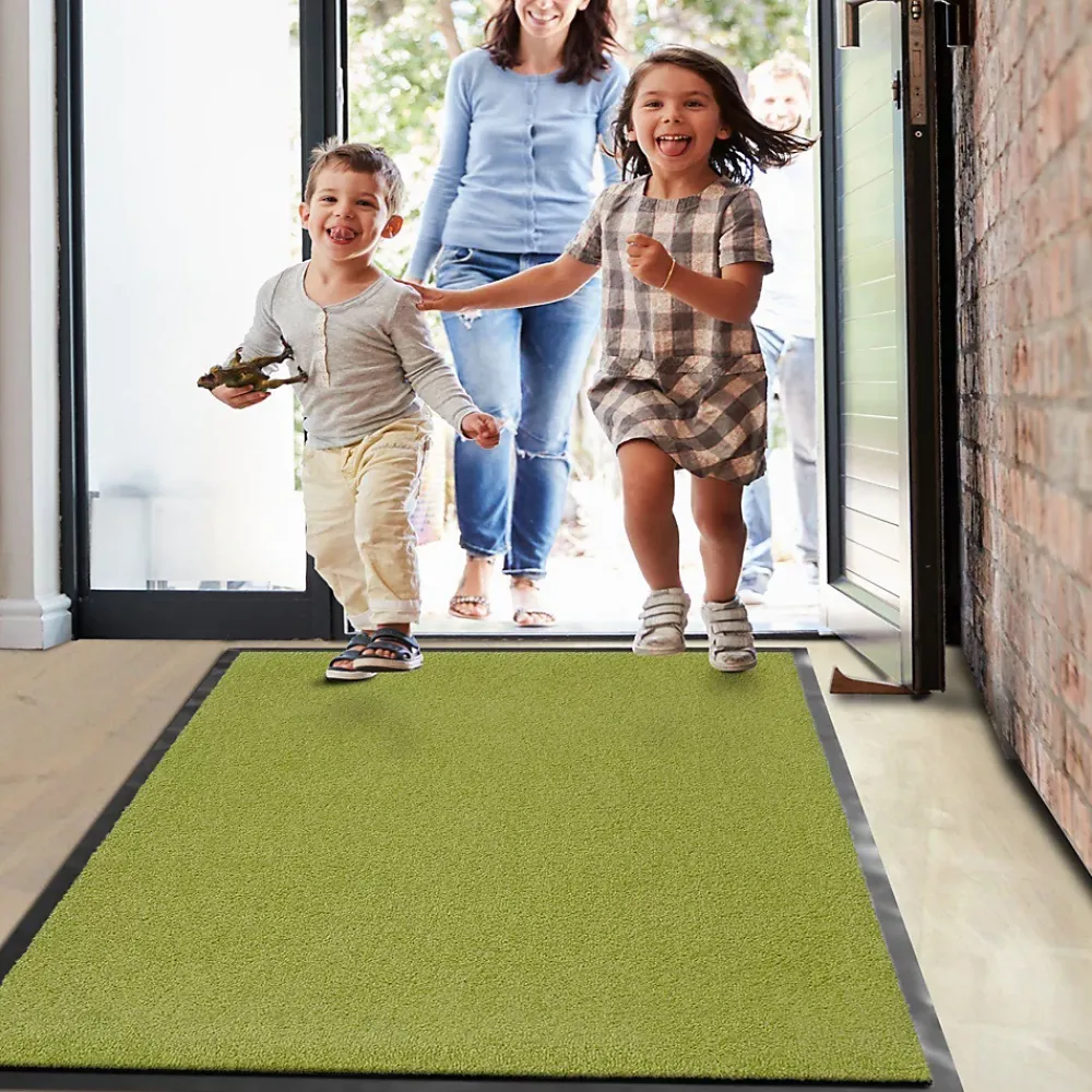 Floordirekt Tapis de Porte Paillasson d'entrée Monochrom Vert citron 90 x 150 cm