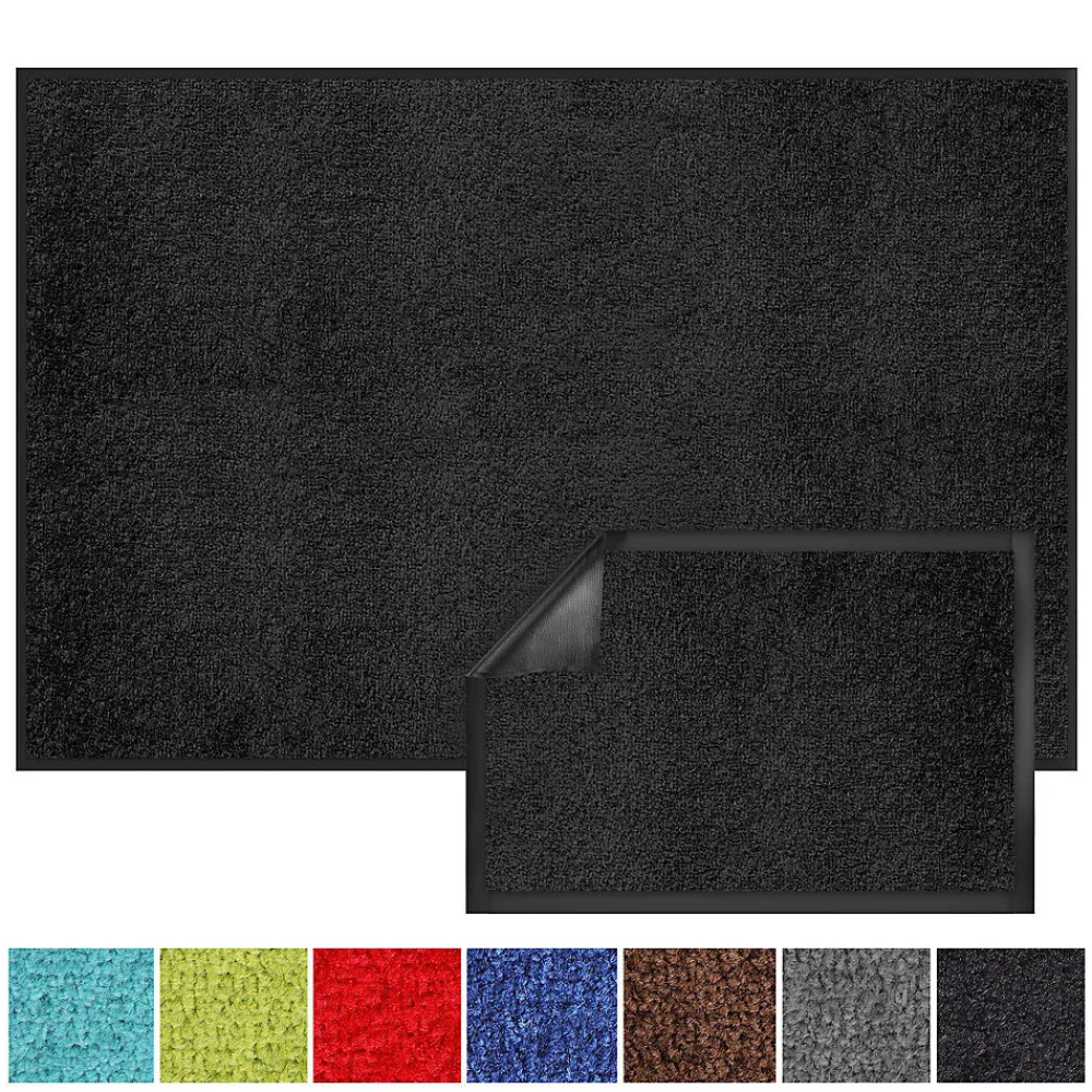 Floordirekt Tapis de Porte Paillasson d'entrée Monochrom Noir 200 x 200 cm