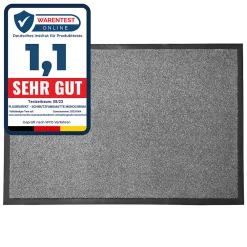 Floordirekt Tapis de Porte Paillasson d'entrée Monochrom Gris argent 40 x 60 cm