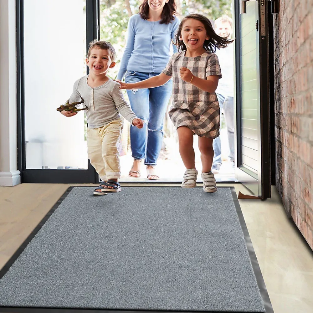 Floordirekt Tapis de Porte Paillasson d'entrée Monochrom Gris argent 40 x 60 cm