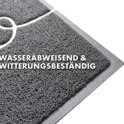Floordirekt Patin, Feutre Et Embout-Tapis de Porte Paillasson Spaghetti, Welcome - Gris, 40 x 60 cm