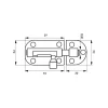 Thirard Targette, acier, pêne diamètre 8mm, 34x73mm, nickel satin -