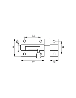 Thirard Serrure De Meuble|Serrure De Meuble-Targette, inox, pêne diamètre 6mm, 27x50mm -