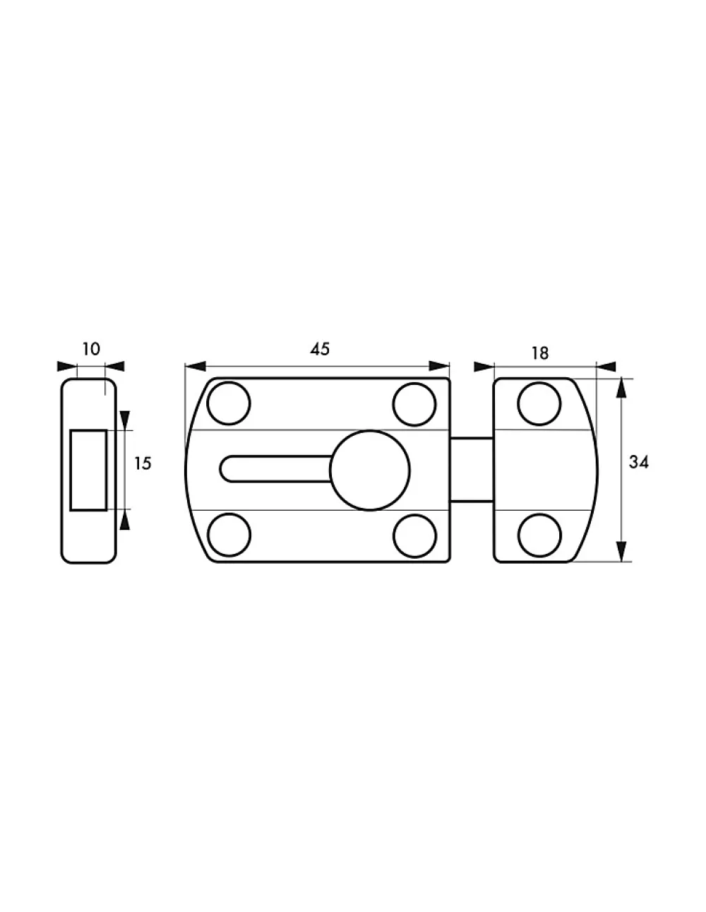 Thirard Serrure De Meuble|Serrure De Meuble-Targette, pêne 15mm, nickel satin -