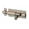 SP Serrure De Meuble|Serrure De Meuble-Targette pour meuble, nickel satin, 75mm, nickel satin, pêne rond -