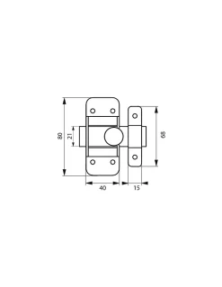 Thirard Targette pour porte de meuble, acier, pêne diamètre 6.5mm, zingué -