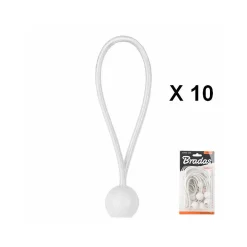 Lem Select Tendeur, Sandow Et Élastique-Tendeur a boule blanc 15cm pour bâche et toile (blister de 10pieces)