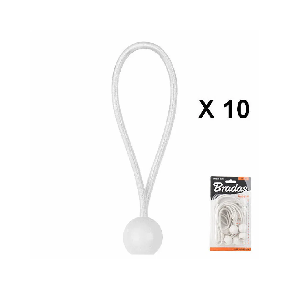 Lem Select Tendeur, Sandow Et Élastique-Tendeur a boule blanc 15cm pour bâche et toile (blister de 10pieces)