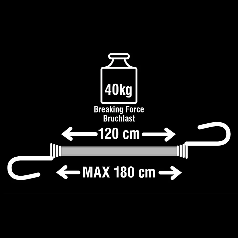 Master Lock Tendeur 120 cm crochet double , 2 pièces
