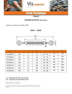 Vis Express Tendeur crochet crochet M5X70 Inox A4 - 1 pièce