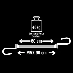 Master Lock Tendeur, Sandow Et Élastique-Tendeur de 60 cm crochet double , 2 pièces