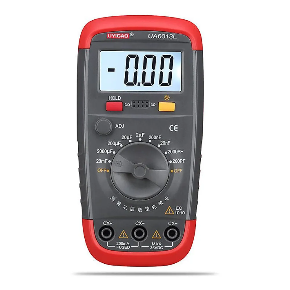 Deko Multimètre-Testeur de condensateur, multimètre numérique de capacité avec rétroéclairage LCD et boîtier de sécurité avec affichage