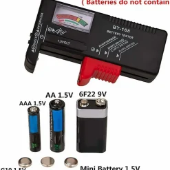 Deko Testeurs de Piles Contrleur de Testeur de Tension de Batterie pour Pile Bouton AA/AAA/C/D / 9V / 1.5V Ecran LCD Universel