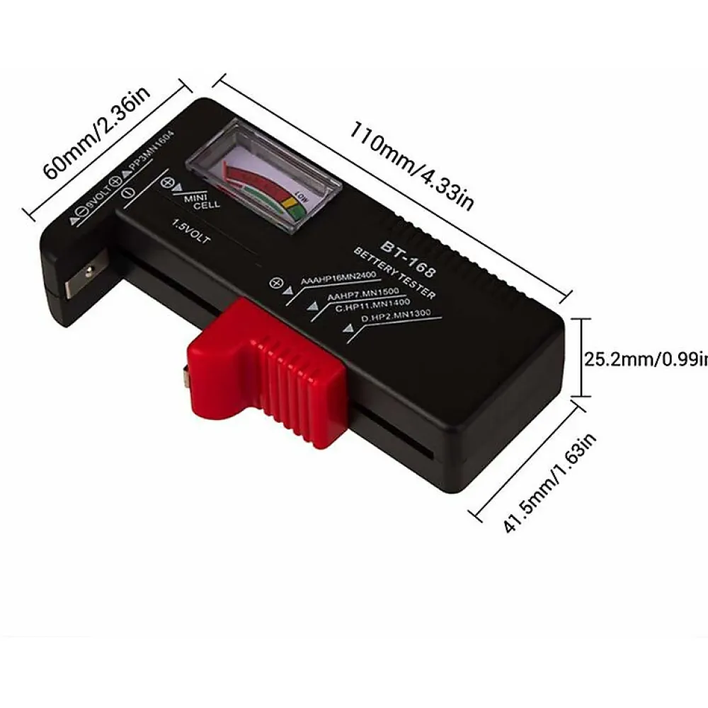 Deko Testeurs de Piles Contrleur de Testeur de Tension de Batterie pour Pile Bouton AA/AAA/C/D / 9V / 1.5V Ecran LCD Universel