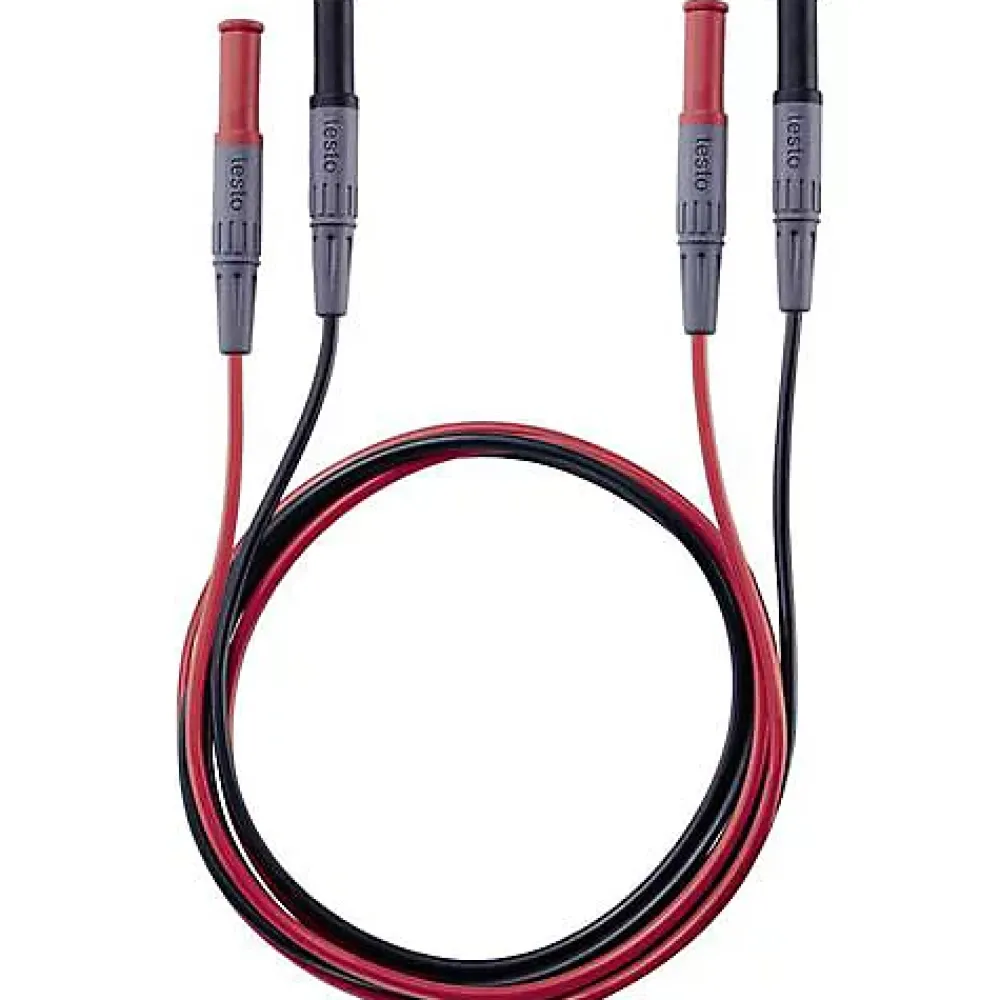 Testo Testeur De Tension-0590 0013 Set de cordons de mesure de sécurité, fiches droites mâle 4 mm, 1 m, noir/rouge