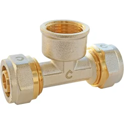 Somatherm for you Té femelle à compression pour tube Multicouche Ø16 - femelle au centre 15/21 (1/2")