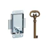 Thirard Serrure De Meuble|Serrure De Meuble-- Serrure de meuble en applique pour porte d'ameublement, axe 15mm, 30x50mm, zingué, 1 clé -
