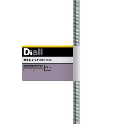 Diall Tige filetée brillante zinguée diamètre 14 mm x 1 m