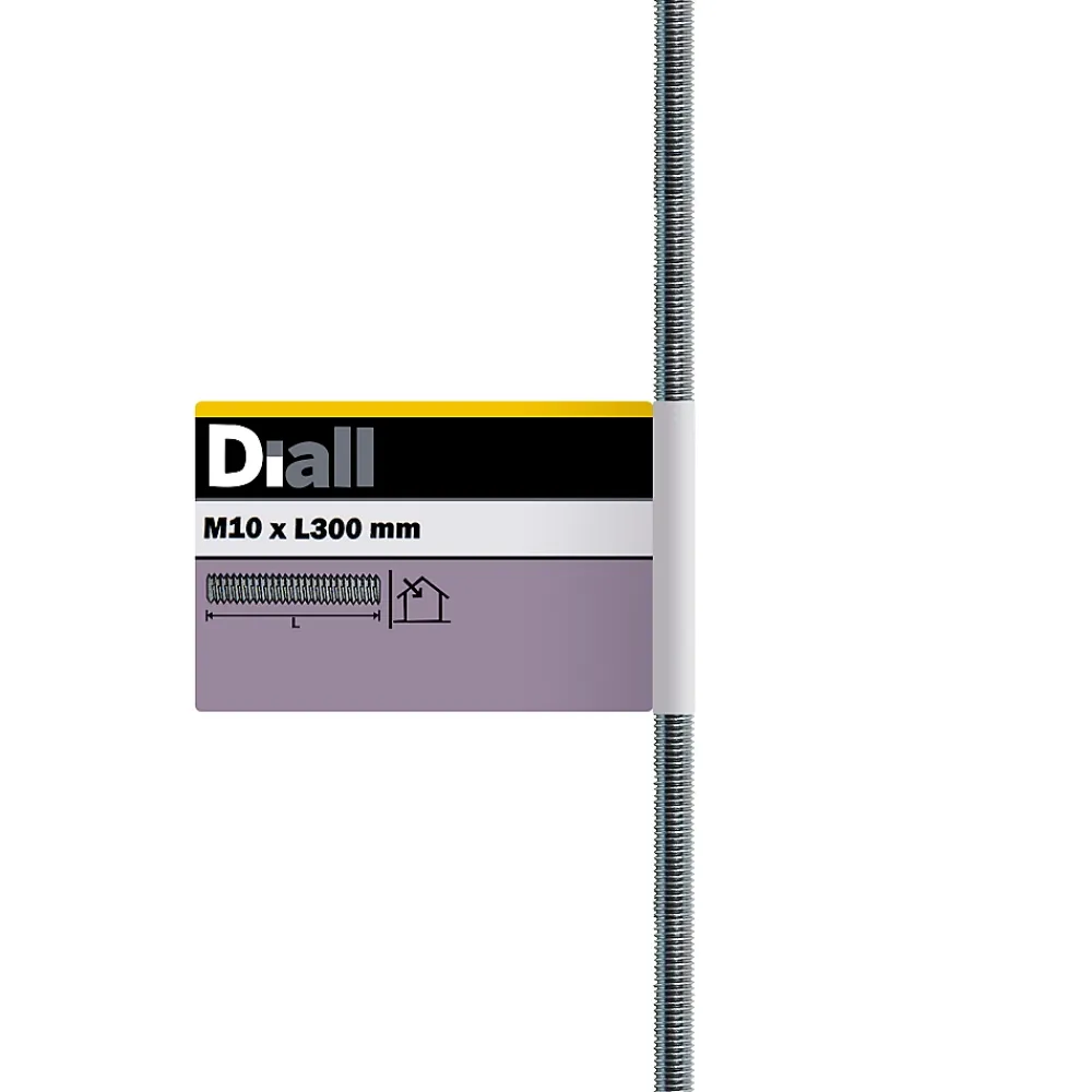 Diall Tige filetée brillante zinguée diamètre 10 x 300 mm