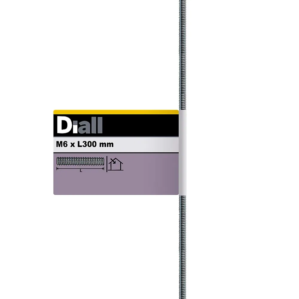 Diall Tige Filetée-Tige filetée brillante zinguée diamètre 16 mm x 1 m