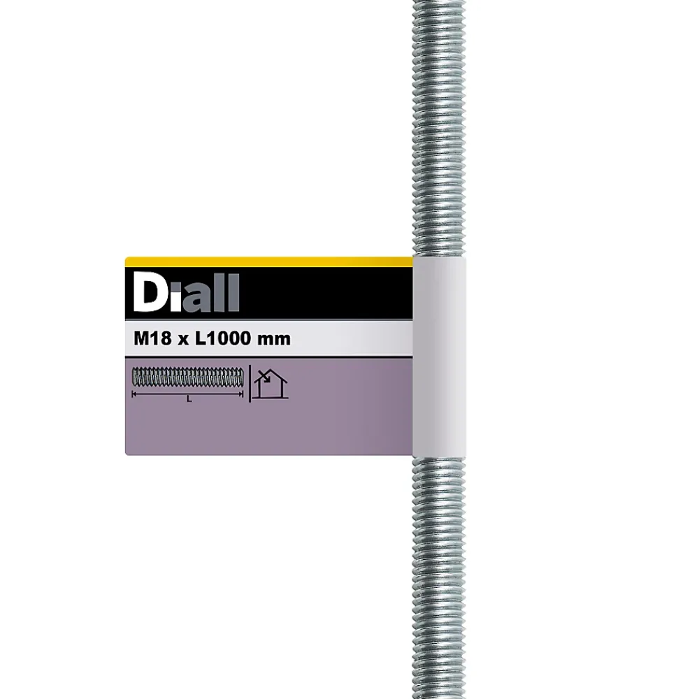 Diall Tige Filetée-Tige filetée brillante zinguée diamètre 16 x 300 mm