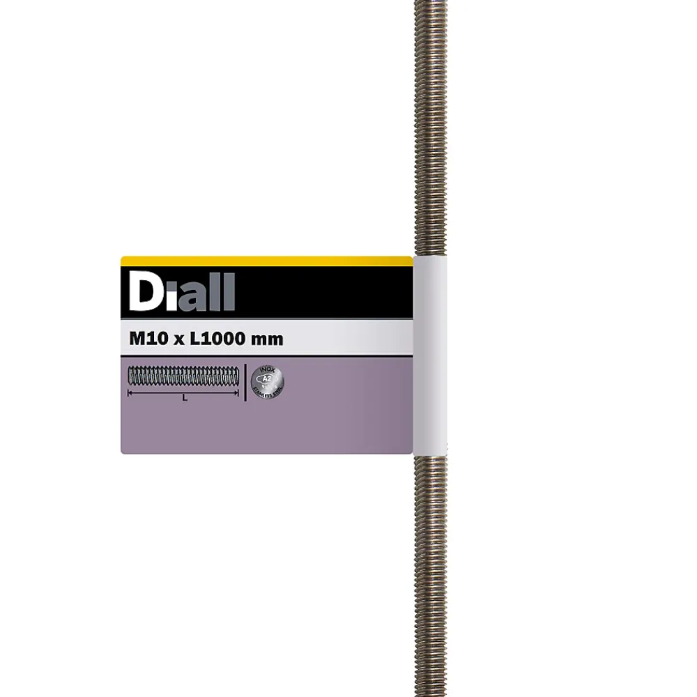Diall Tige Filetée-Tige filetée en acier inoxydable A2 diamètre 10 mm x 1 m