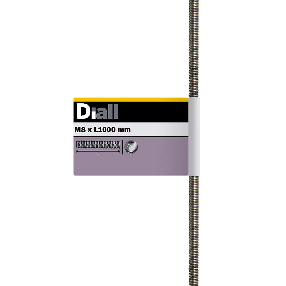 Diall Tige filetée en acier inoxydable A2 diamètre 8 mm x 1 m