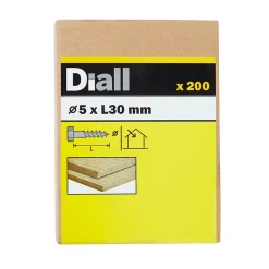 Diall Tirefond-Tirefonds DIN 571 zingués 5x30 mm - 200 pièces