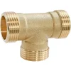 Somatherm for you Raccord À Visser-Té laiton triple Mâle 20/27 (3/4"), lot de 2