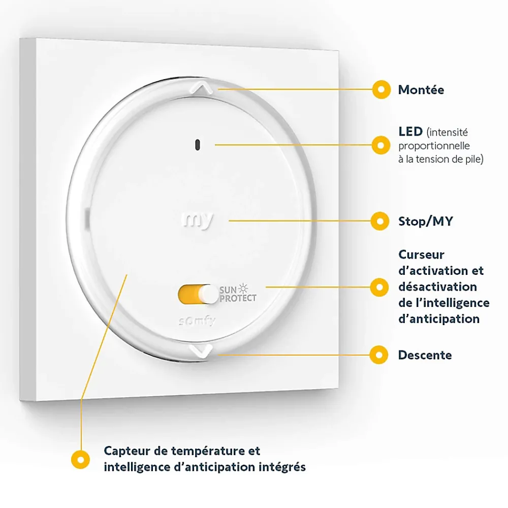 Somfy Accessoires De Motorisation-Télécommande Amy blanc sun protect IO