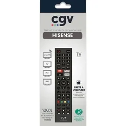 Cgv Décodeur Tnt, Télécommande Et Transmetteur-Télécommande Fidelio Hisense 55 boutons Noire infrarouge prête à l'emploi