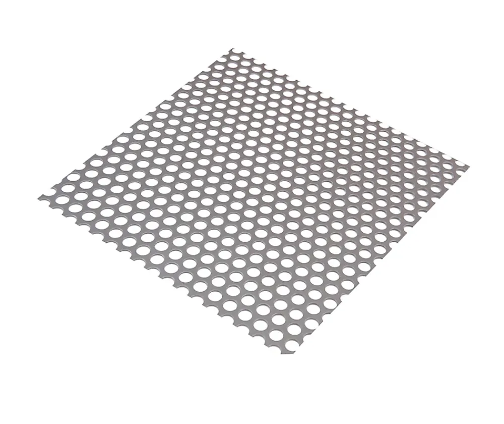 Tôle-Tôle perforée rond acier brut Perforation 8 mm, 50 x 25 cm