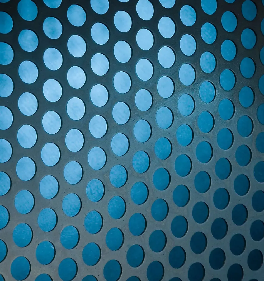 Tôle-Tôle perforée rond acier brut Perforation 8 mm, 50 x 25 cm