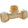 Somatherm for you Tube Et Raccord Multicouche-Té mâle à compression pour tube Multicouche Ø16mm - mâle au centre 15/21 (1/2")