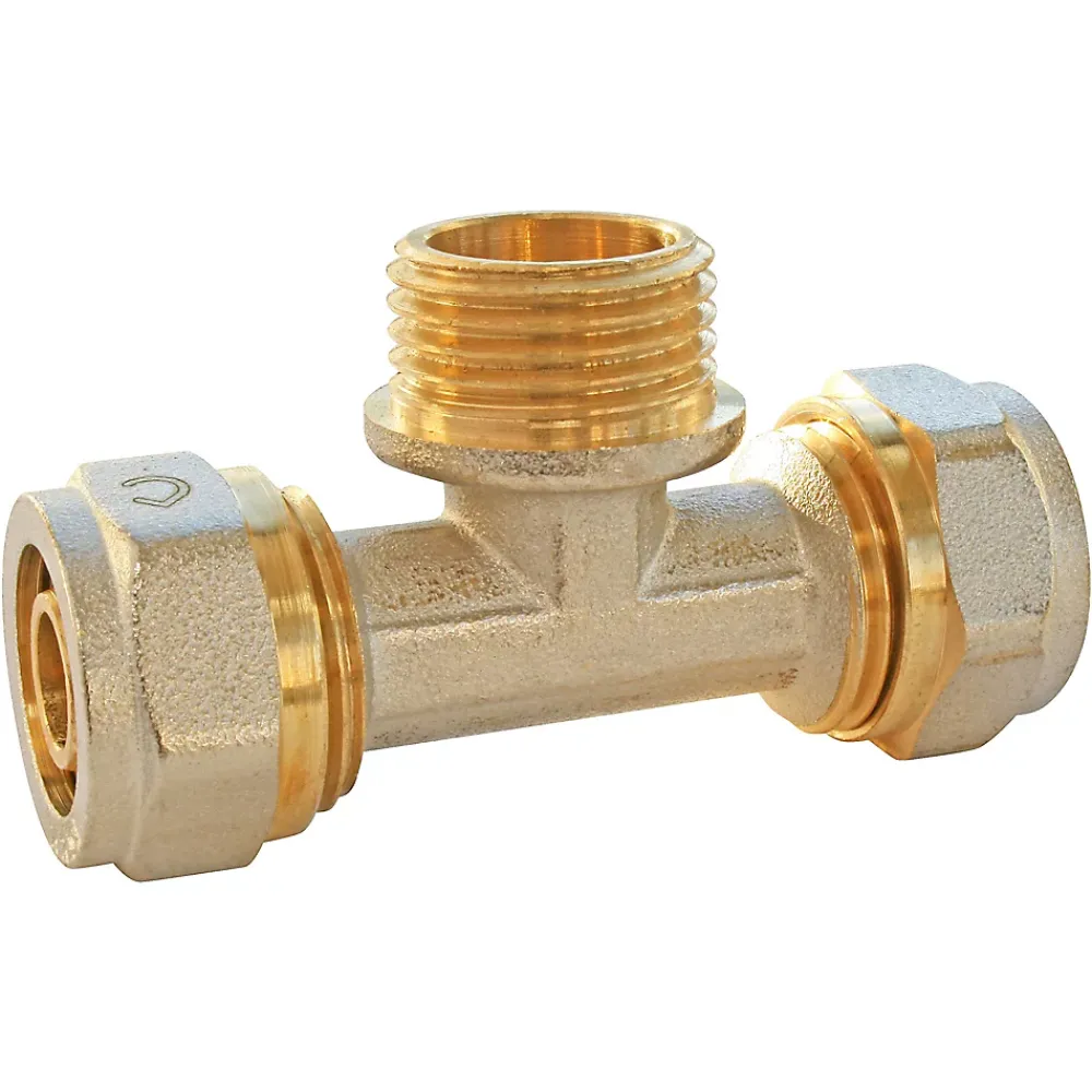 Somatherm for you Tube Et Raccord Multicouche-Té mâle à compression pour tube Multicouche Ø16mm - mâle au centre 15/21 (1/2")