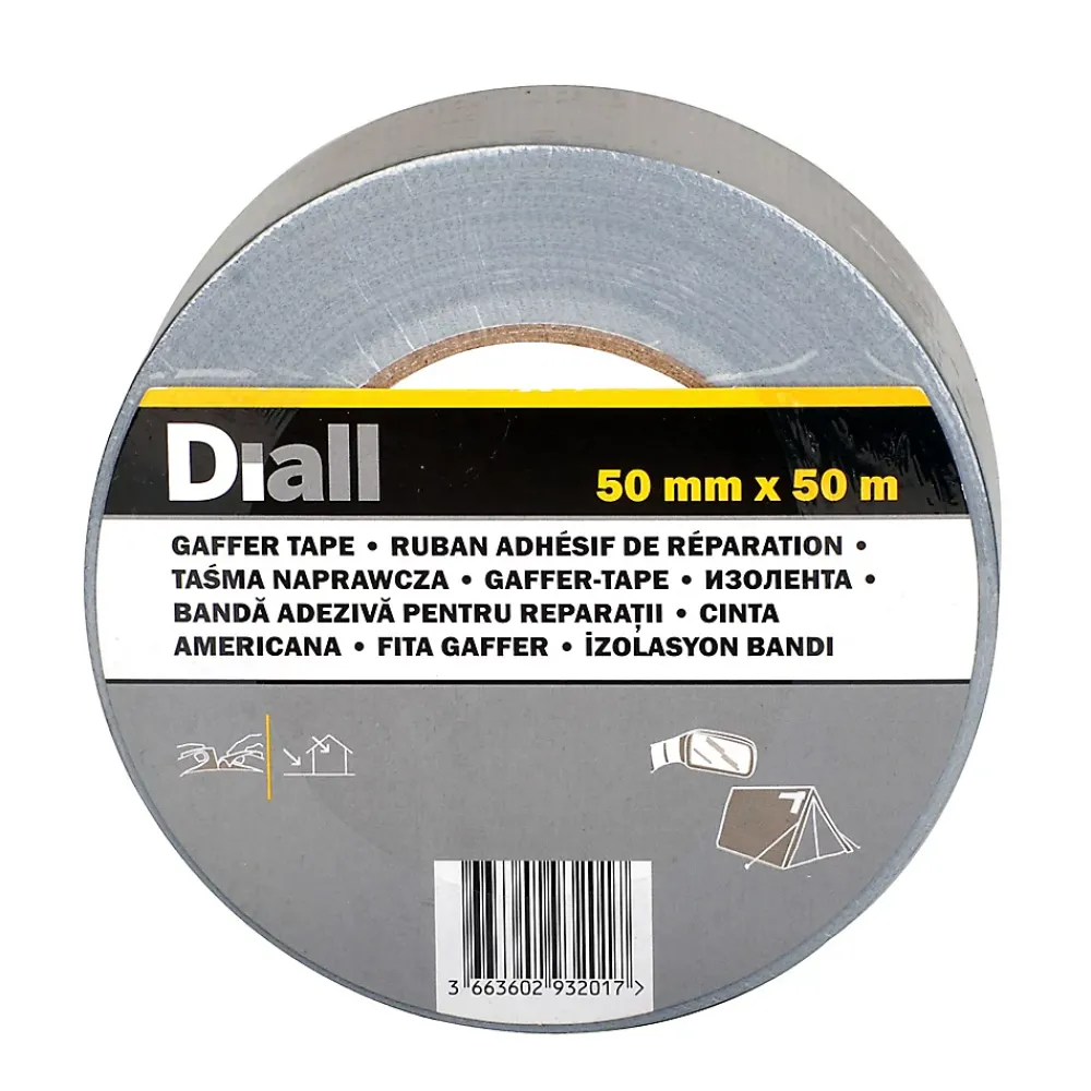 Diall Ruban Adhésif-Toile de réparation grise, 50 mm x 50 m