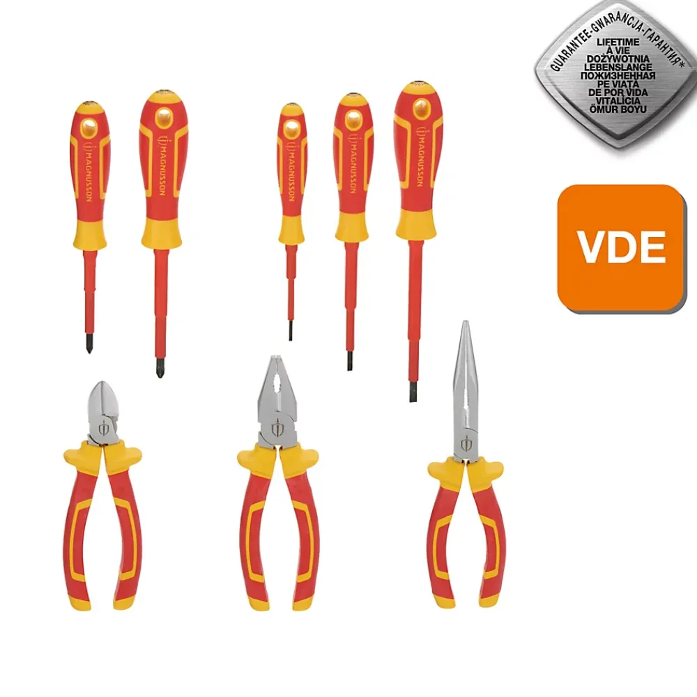 Magnusson Tournevis D'Électricien-Tournevis et pinces VDE - 8 pièces