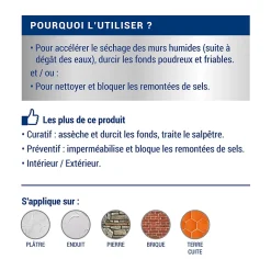 Ripolin Etanchéité Du Mur Intérieur-Traitement murs humides et salpêtre intérieur extérieur incolore 2,5L