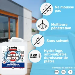Rubson Etanchéité Du Mur Intérieur-Traitement Murs Humides incolore bidon 5L