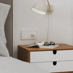 Jacobsen Prise Encastrable-Triple prise avec terre prêt câblée Espen blanc composable