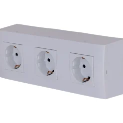 Zenitech Boite D'Encastrement-Triple prise Schuko + plaque Kalya blanc
