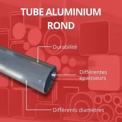 Profilé-Tube aluminium 30 mm ep 2 mm, Longueur : 1 metre - Comment Fer