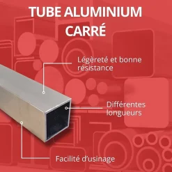 Comment Fer Profilé-Tube carré aluminium 50x50mm ep 3 mm, 0.5 mètre -