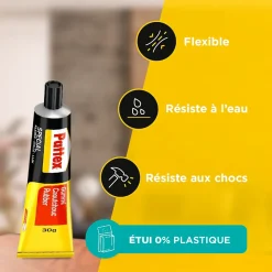 Pattex Colle Pour Cuir, Textile, Caoutchouc Et Plastique-Tube de colle pour caoutchouc, 30 ml