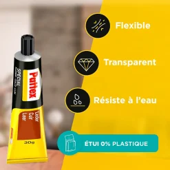 Pattex Colle|Colle Pour Cuir, Textile, Caoutchouc Et Plastique-Tube de colle pour cuir 30 ml