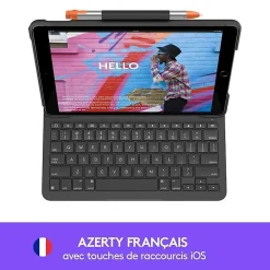 Logitech Étui Clavier Bluetooth Slim Folio iPad 10.2 AZERTY Gris