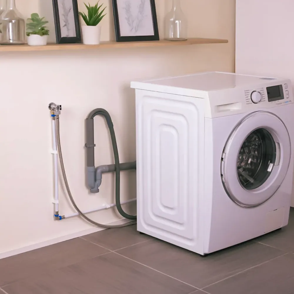 Linxor Evacuation De Lave-Linge-Tuyau de vidange, d'évacuation universel pour machine à laver, lave vaisselle - Gris - 1,5 m -
